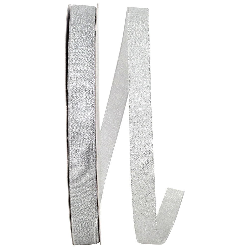Silver Metallic Sparkle Shimmer Lame Ribbon 5/8 Inch