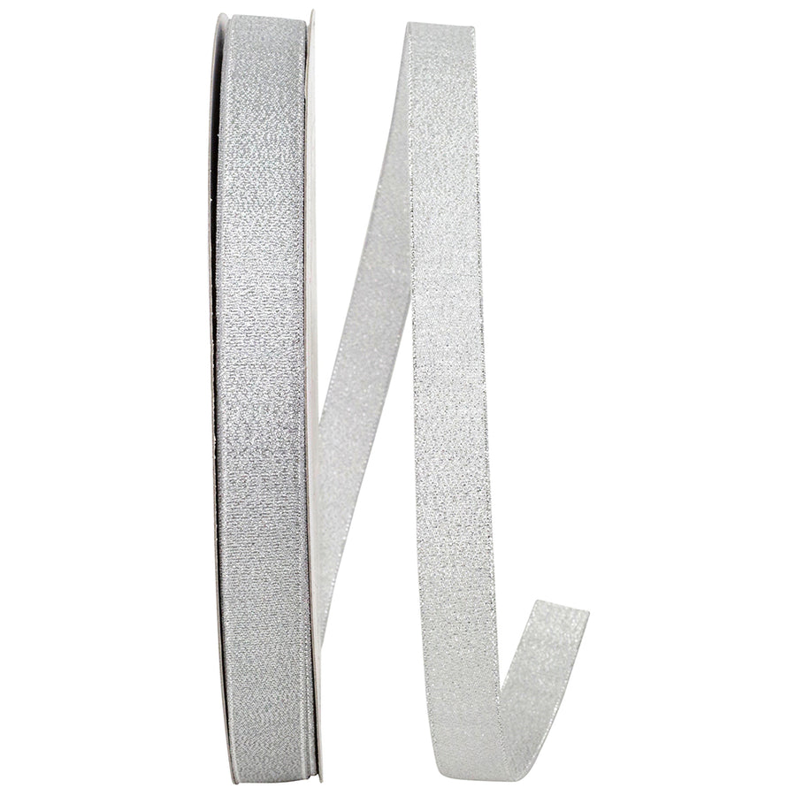 Silver Metallic Sparkle Shimmer Lame Ribbon 5/8 Inch