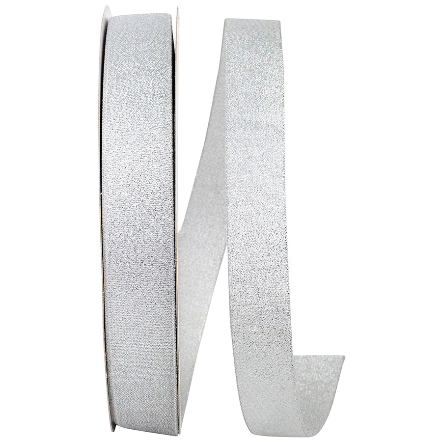 Silver Metallic Sparkle Shimmer Lame Ribbon 7/8 Inch