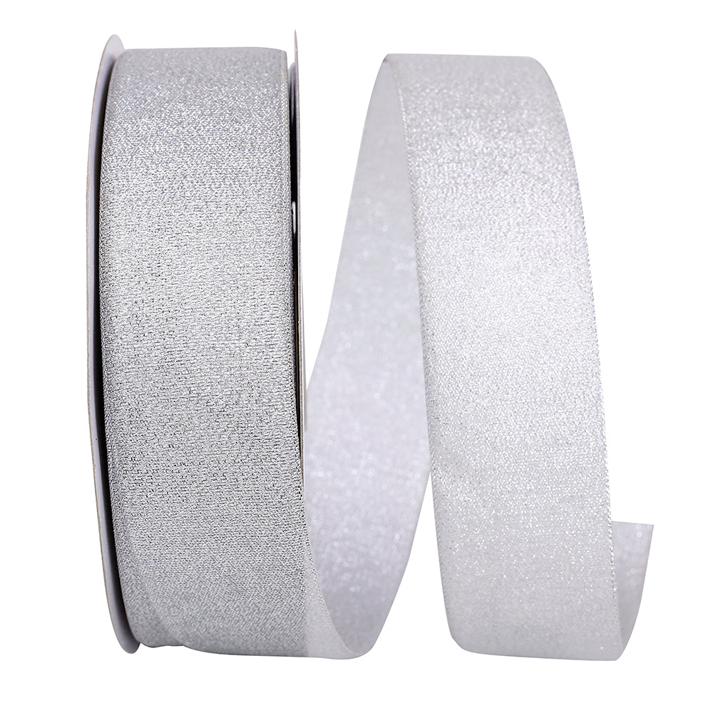 Metallic Silver Shimmer Lame Ribbon 1-1/2 Inch for Bows