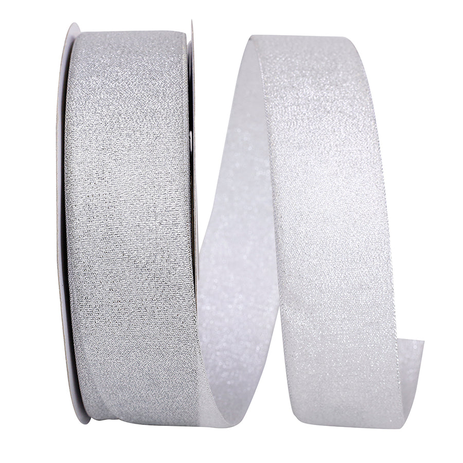 Metallic Silver Shimmer Lame Ribbon 1-1/2 Inch for Bows