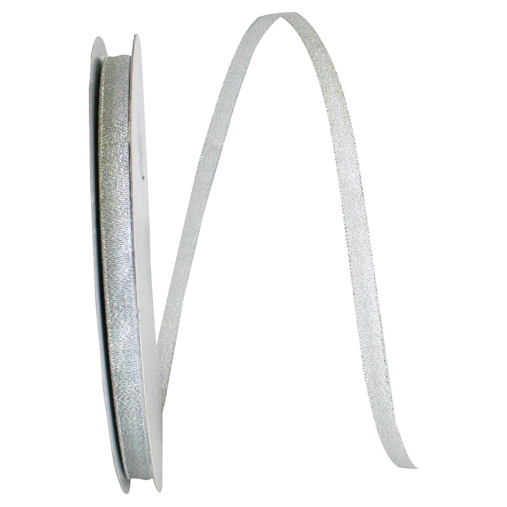 Metallic Sparkle Shimmer Lame Ribbon Silver 3/8 Inch