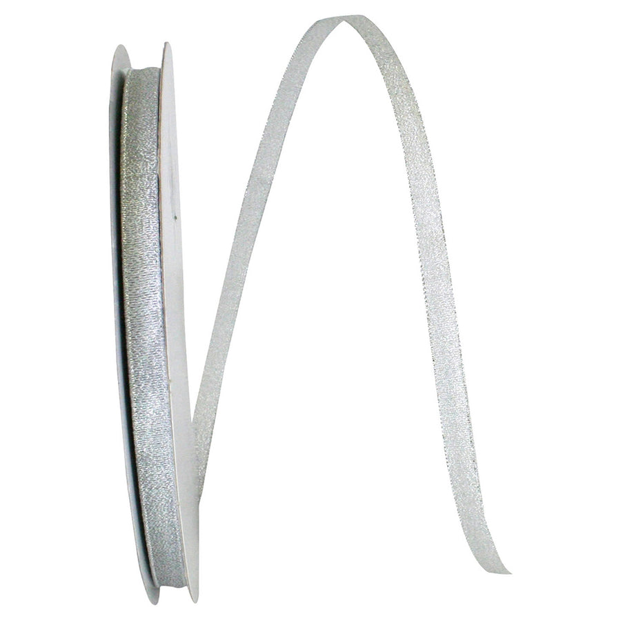 Metallic Sparkle Shimmer Lame Ribbon Silver 3/8 Inch