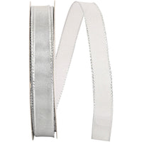 Silver Mesh Mate Wired Edge Ribbon 5/8 Inch for Wreaths