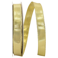 Gold 5/8 Inch Wired Edge Metallic Ribbon for Wreaths and Bows