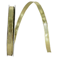 Gold 3/8 Inch Wired Edge Metallic Ribbon for Wreaths and Bows