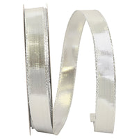 Silver 5/8 Inch Wired Edge Metallic Ribbon for Wreaths