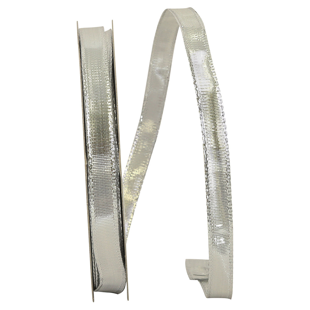 Silver Wired Edge Ribbon 3/8 Inch for Wreaths and Bows