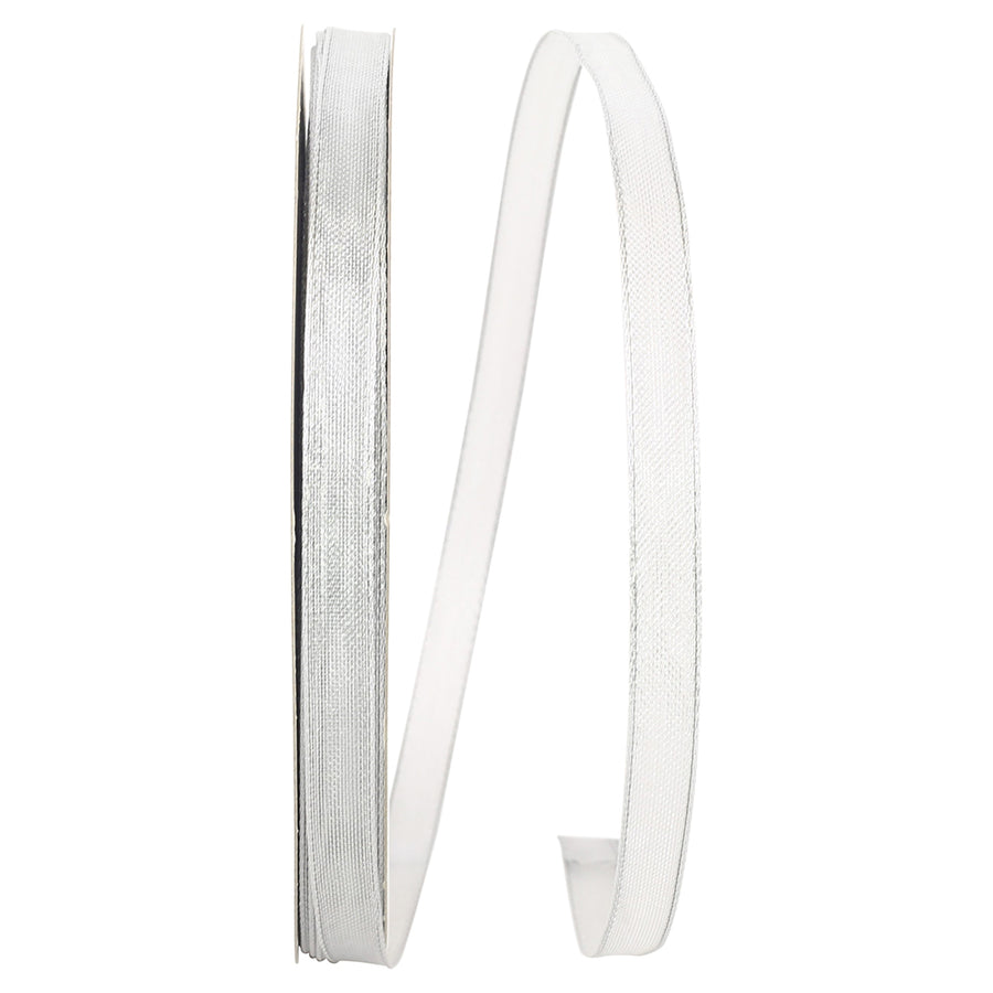 Metallic Silver Wired Edge Ribbon 3/8 Inch for Bows
