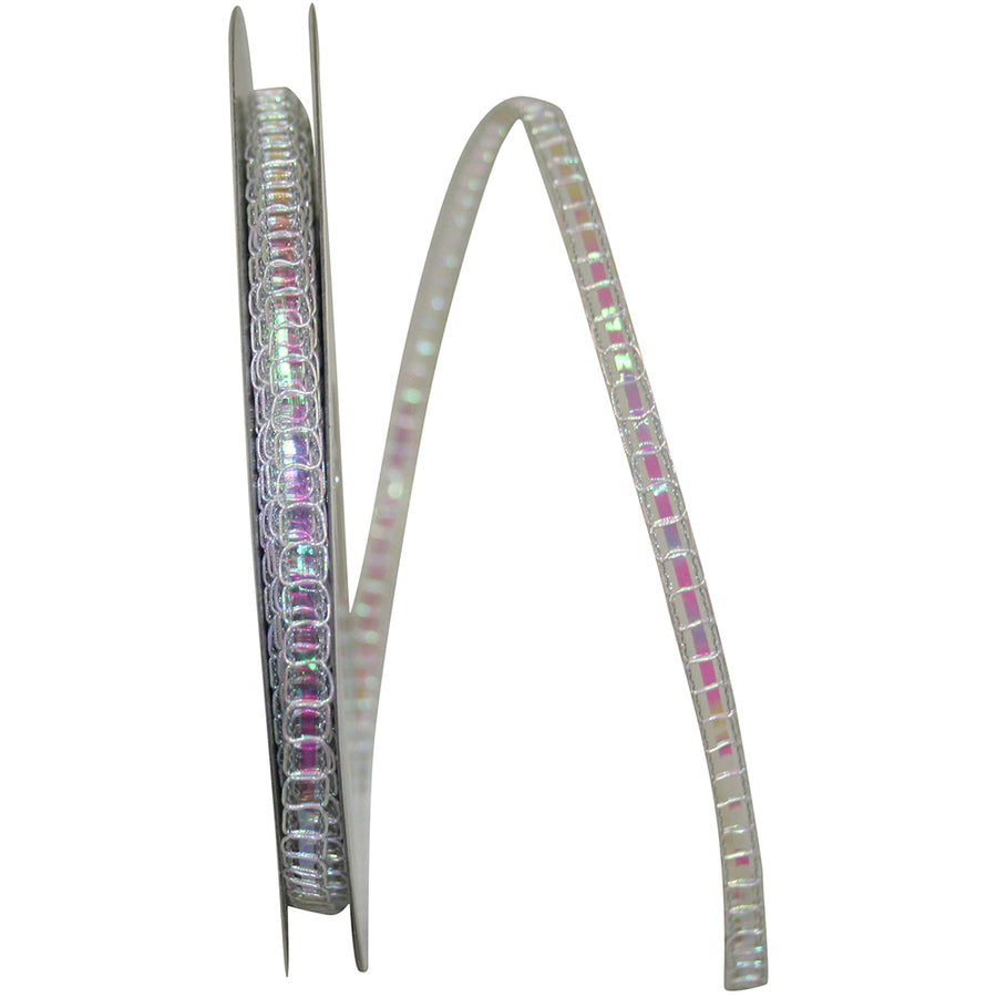 Iridescent Metallic Picot Wired Edge Ribbon 1/4 Inch