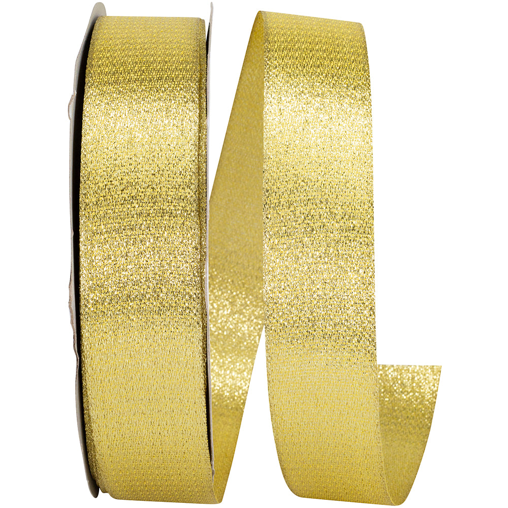 Gold Metallic Woven Glimmer Ribbon 1-1/2 Inch for Bows