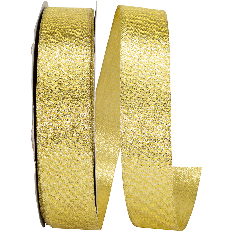 Gold Metallic Woven Glimmer Ribbon 1-1/2 Inch for Bows