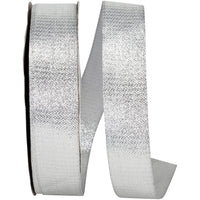 Silver Metallic Woven Glimmer Ribbon 1-1/2 Inch for Bows