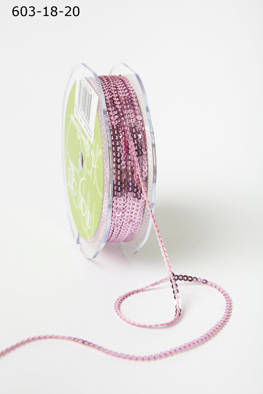 1/8 Inch Mini Sequin Single Strand Ribbon – 603-18-20 ROSE