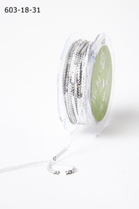 1/8 Inch Mini Sequin Single Strand Ribbon – 603-18-31 SILVER