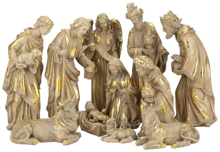 Vintage Nativity Scene,  Set of 12 - 2.5-12.5 Inches