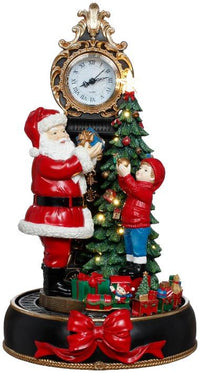 Santa Clock Tree Scene - 19.5 Inches
