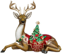 Deer with Holiday Tree - 31.5 x 26 Inches