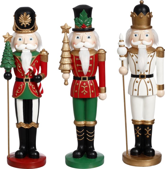 Festive Nutcracker, Assortment of 3 - 15 Inches