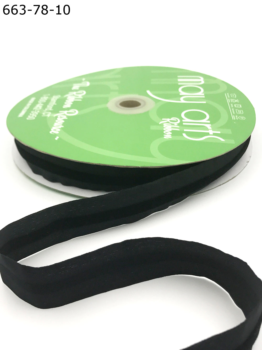 7/8 Inch Taffeta with Velvet Center Line Ribbon with Woven Edge – 663-78-10 BLACK