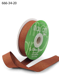 3/4 Inch Rough Metallic Ribbon with Woven Edge – 666-34-20 COPPER