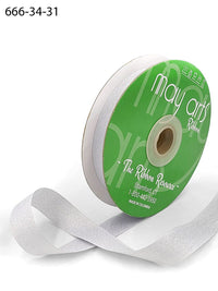 3/4 Inch Rough Metallic Ribbon with Woven Edge – 666-34-31 SILVER