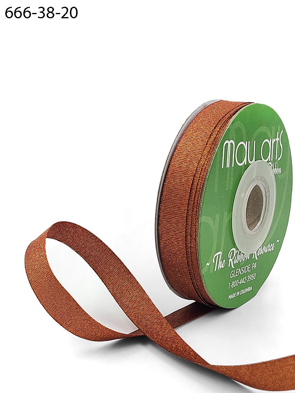 3/8 Inch Rough Metallic Ribbon with Woven Edge – 666-38-20 COPPER