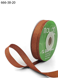 3/8 Inch Rough Metallic Ribbon with Woven Edge – 666-38-20 COPPER