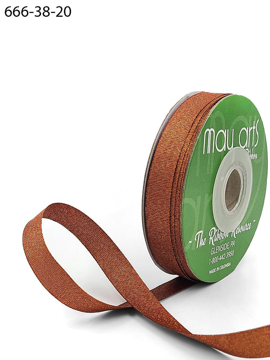 3/8 Inch Rough Metallic Ribbon with Woven Edge – 666-38-20 COPPER