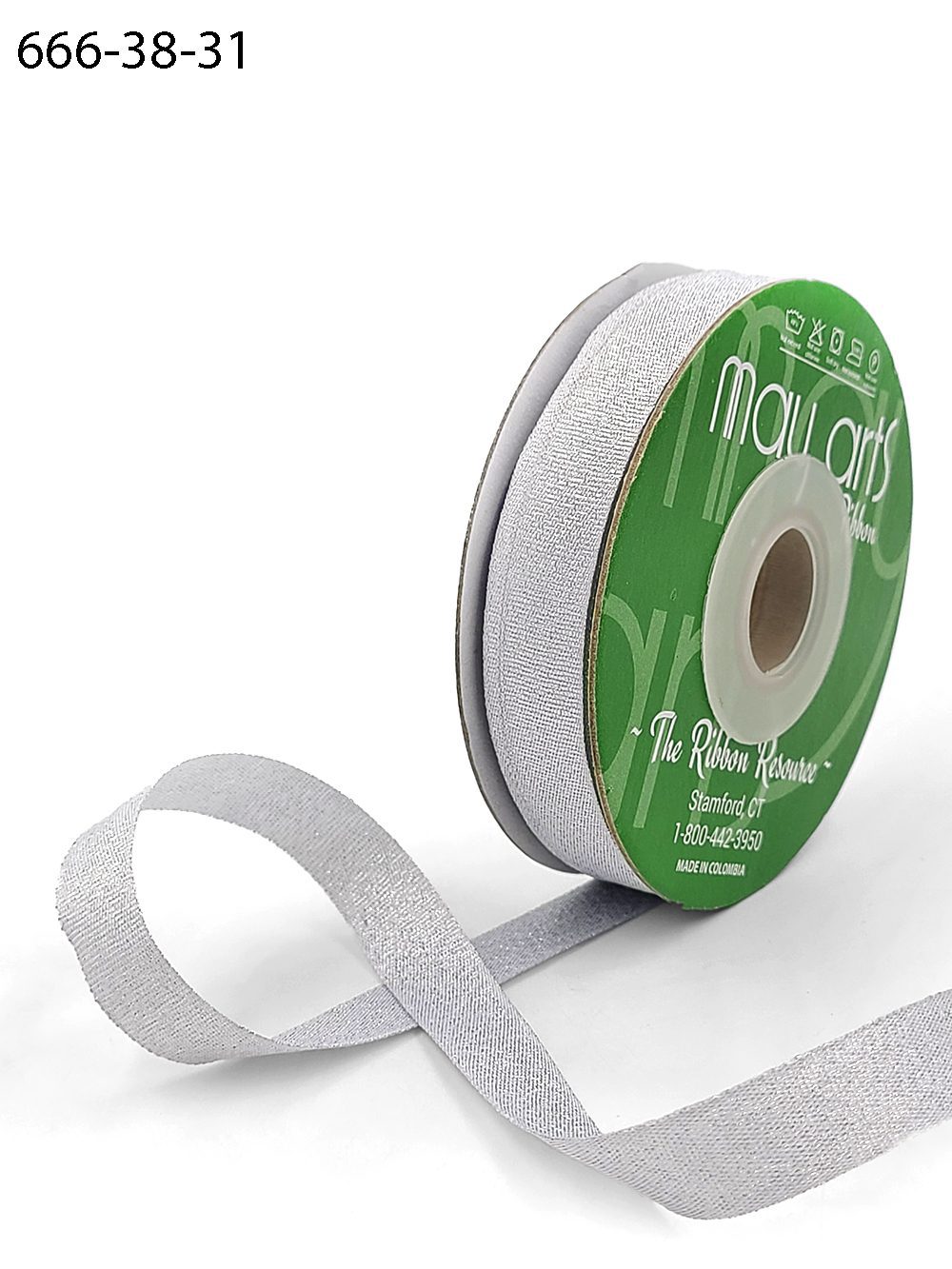 3/8 Inch Rough Metallic Ribbon with Woven Edge – 666-38-31 SILVER