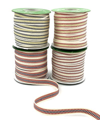 1/2 Inch Metallic Candy Cane Stripe Cotton Ribbon with Woven Edge