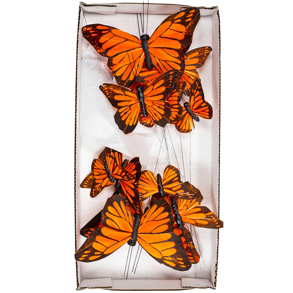 Orange Monarch Butterflies - 3 Assorted Sizes