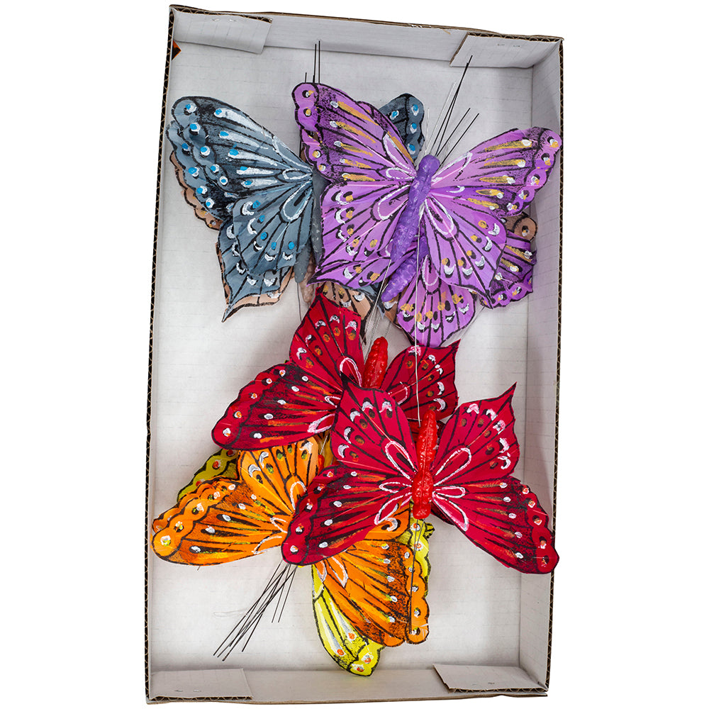 Multi 6 Inch Fantasy Butterflies - 6 Assorted Designs - 6 Inch