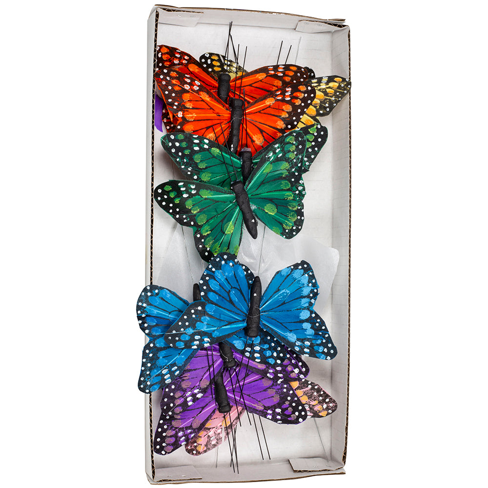 Multi 4-1 2 Inch Colorful Monarch Butterflies - 6 Assorted Colors - 4-1 2 Inch