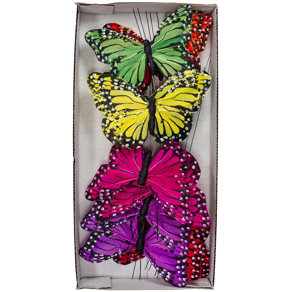 Multi 4-3 4 Inch Colorful Monarch Butterflies - 6 Assorted Colors - 4-3 4 Inch