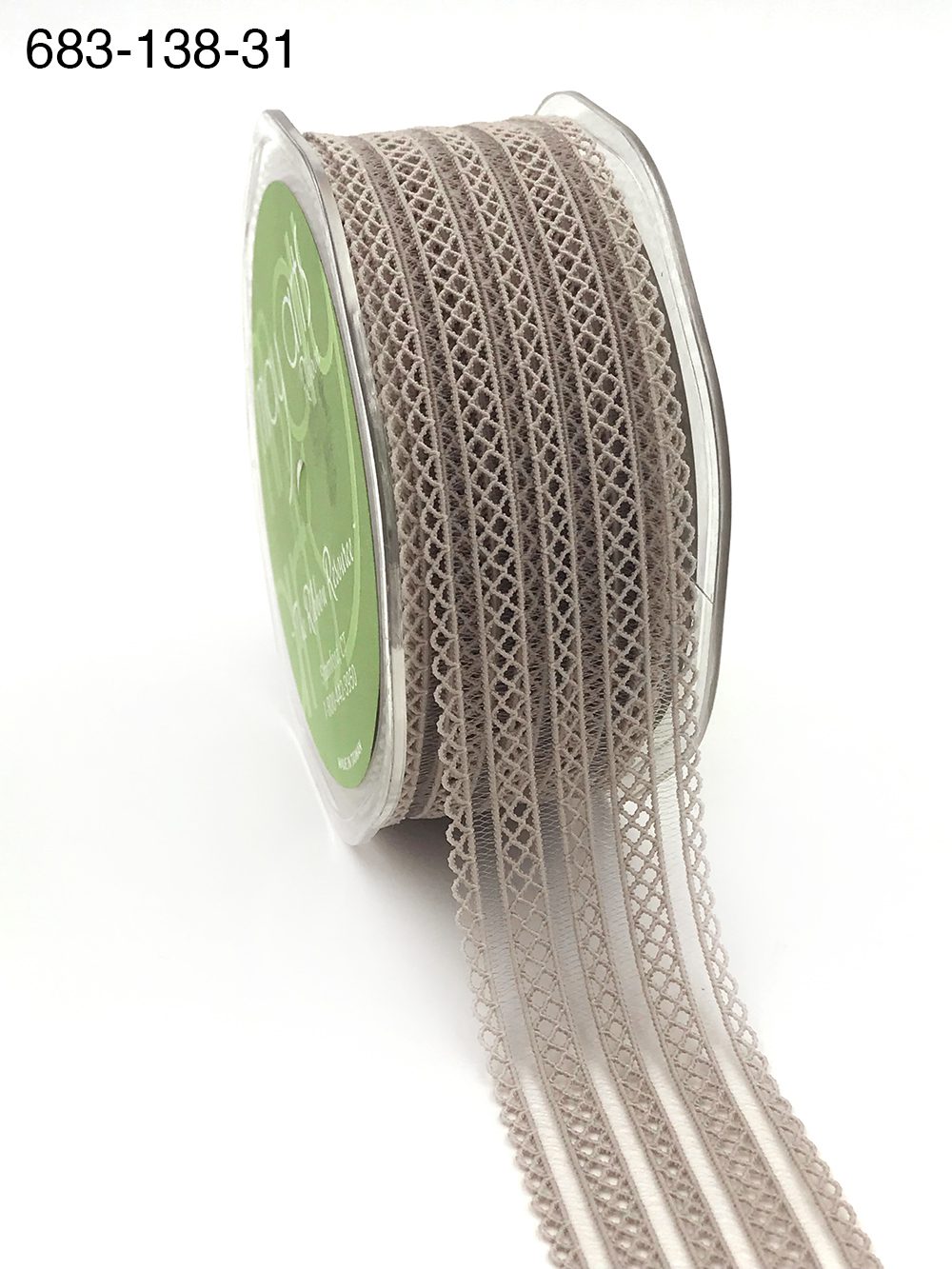 1 3/8 Inch Sheer Elastic Lace Ribbon with Scalloped Edge – 683-138-31 Grey