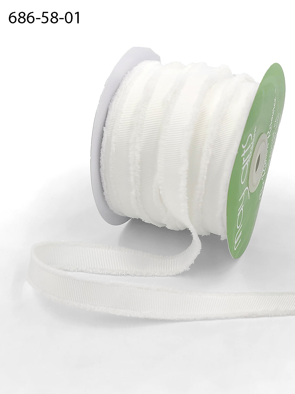 ~ 5/8″ Fuzzy Grosgrain Ribbon – 686-58-01 WHITE