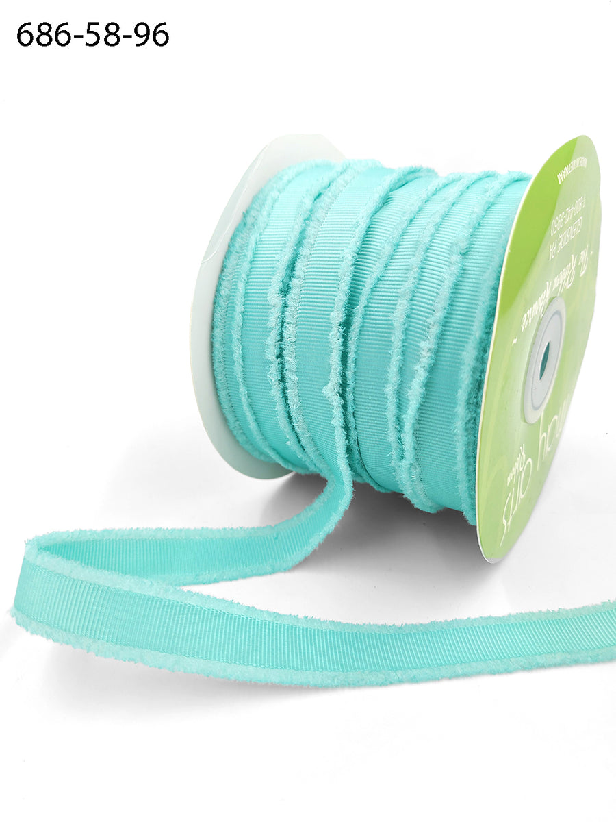 ~ 5/8″ Fuzzy Grosgrain Ribbon – 686-58-96 TURQUOISE