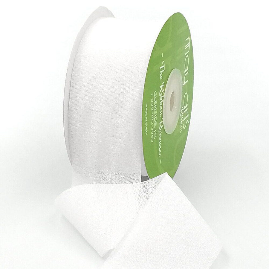 ~1.5″ X 25 Yards Rayon Silk Ribbon – 688-15-01 WHITE