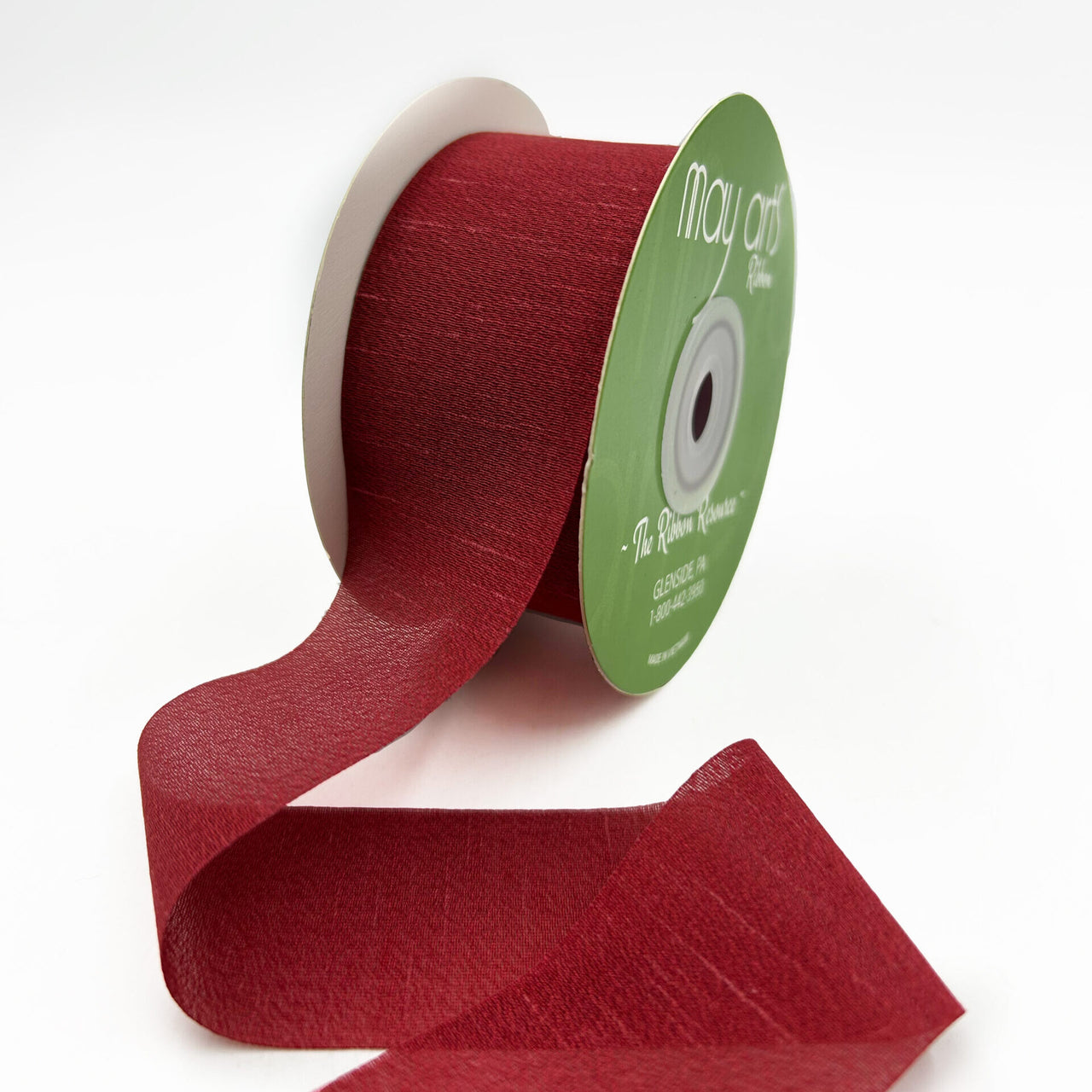 ~1.5″ X 25 Yards Rayon Silk Ribbon – 688-15-25 BURGUNDY