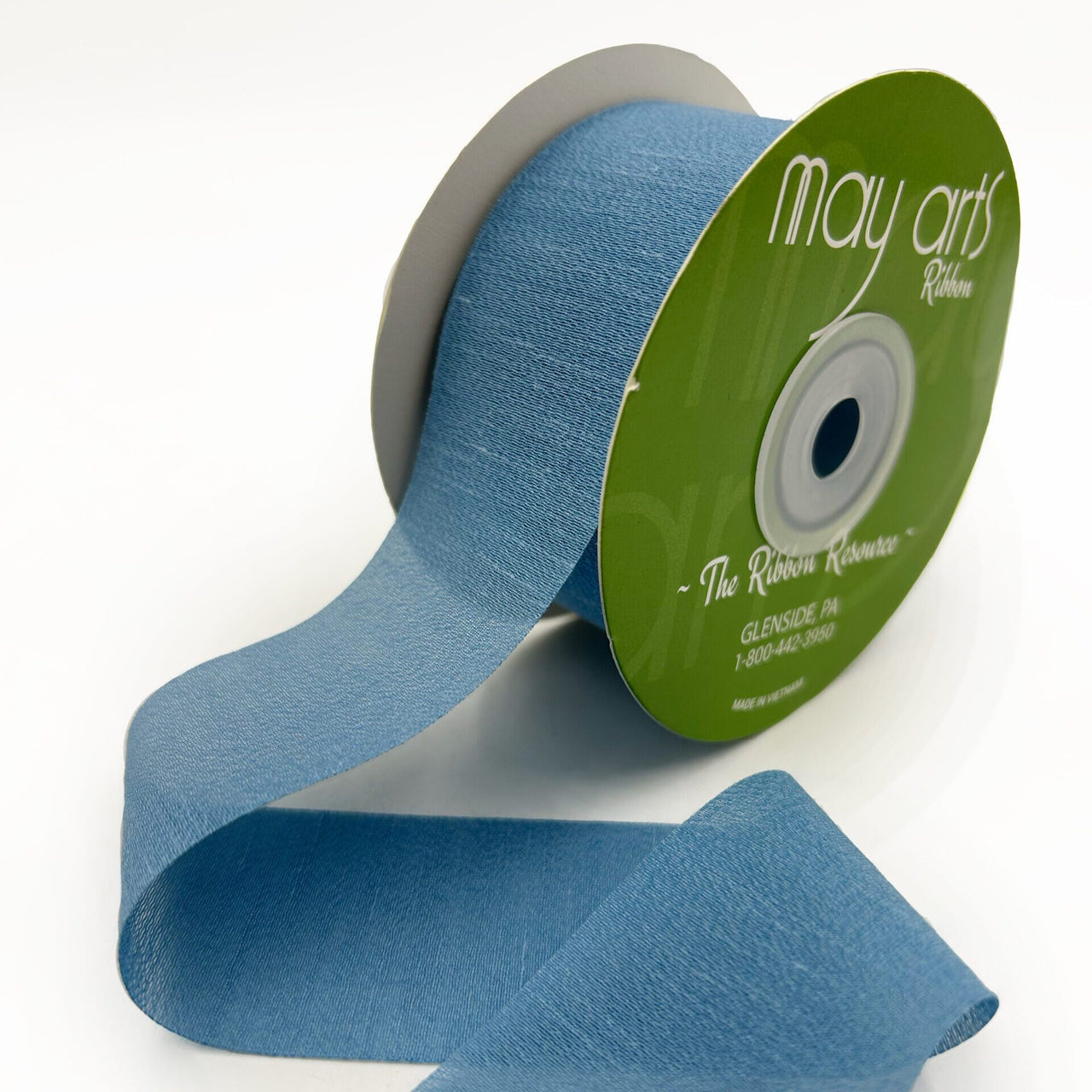 ~1.5″ X 25 Yards Rayon Silk Ribbon – 688-15-83 BLUE GREY