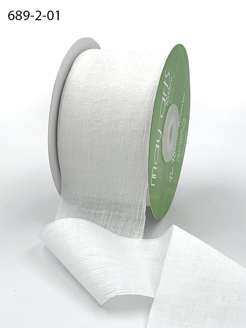 ~2″ X 25 Yards Crinkle Chiffon Ribbon – 689-2-01 WHITE