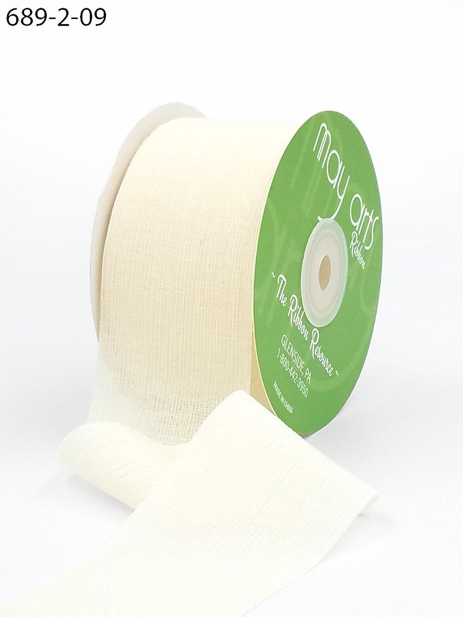 ~2″ X 25 Yards Crinkle Chiffon Ribbon – 689-2-09 EGGSHELL