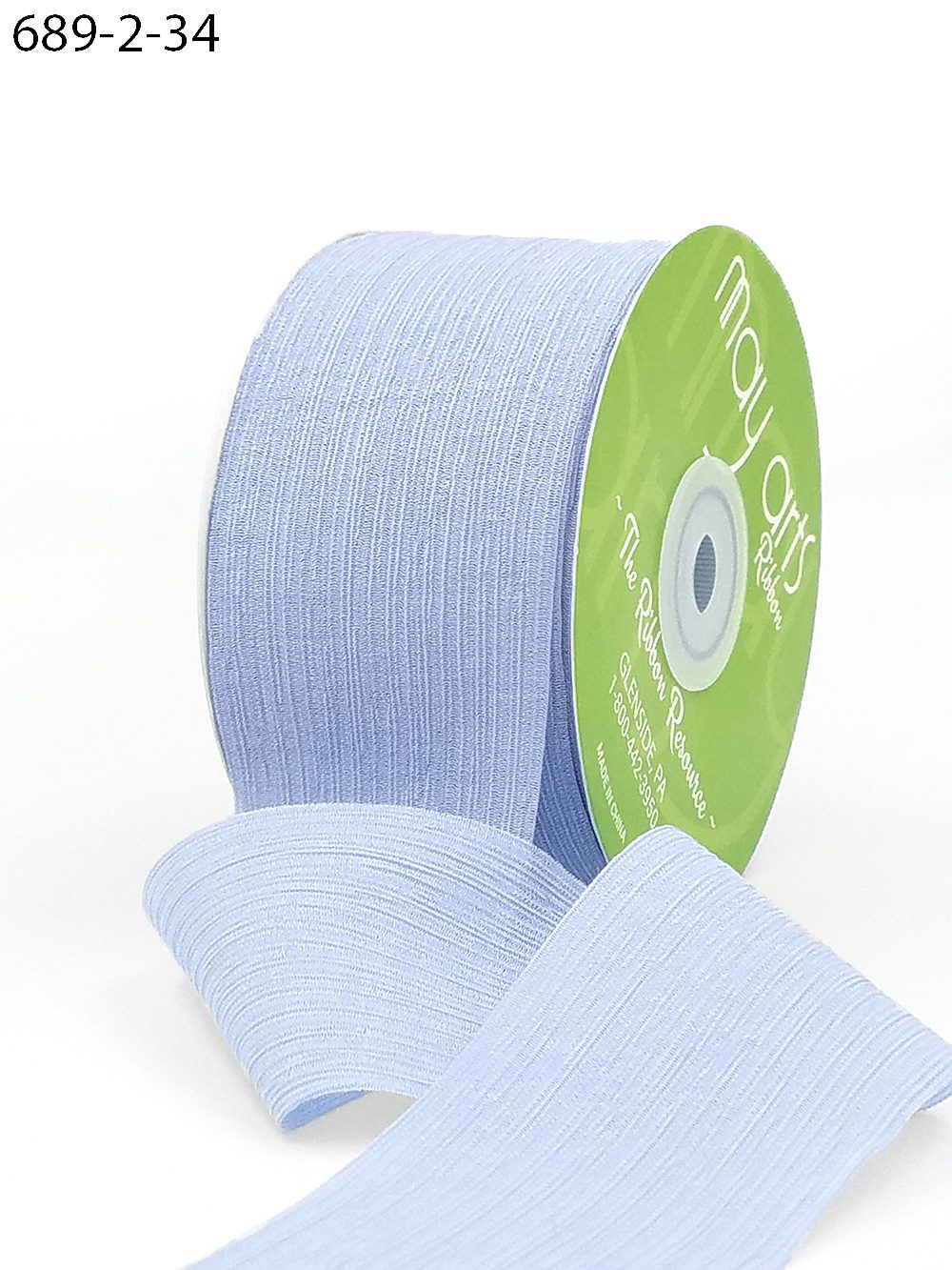 ~2″ X 25 Yards Crinkle Chiffon Ribbon – 689-2-34 LIGHT BLUE
