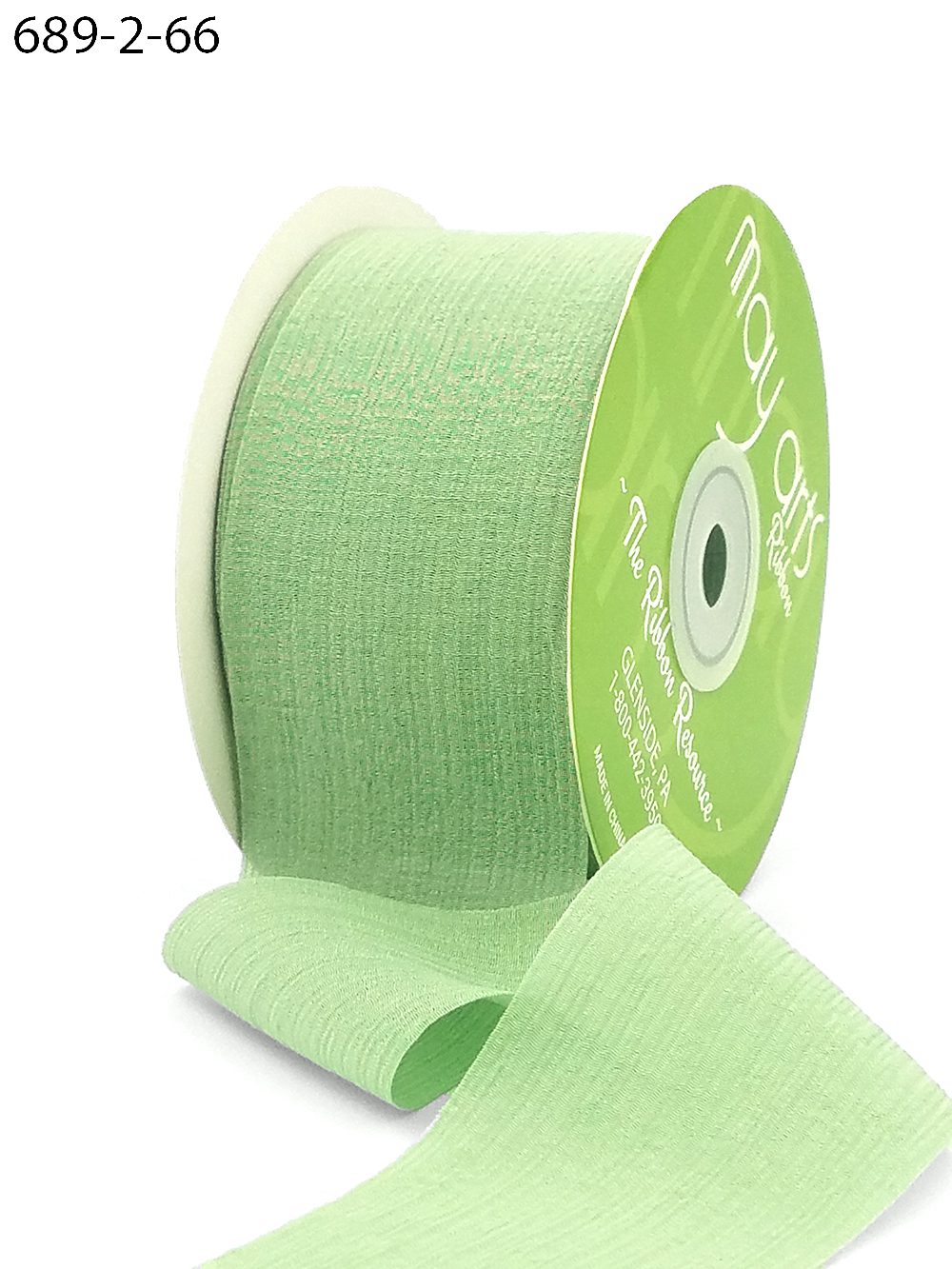 ~2″ X 25 Yards Crinkle Chiffon Ribbon – 689-2-66 SAGE