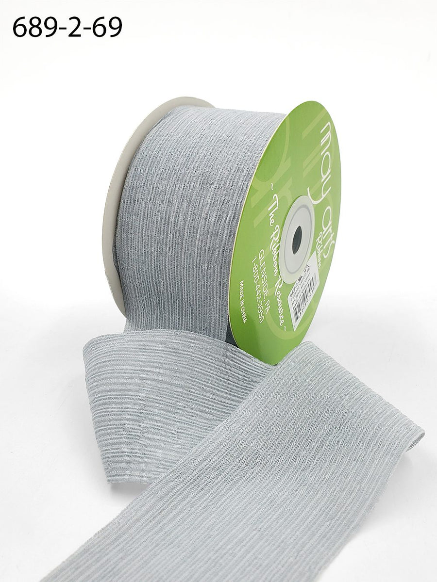 ~2″ X 25 Yards Crinkle Chiffon Ribbon – 689-2-69 GARGOYLE (NEW)