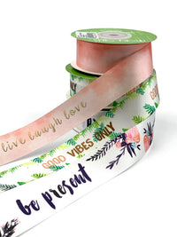 1″ X 25 Yards Inspirational Single Faced Satin Print Ribbon