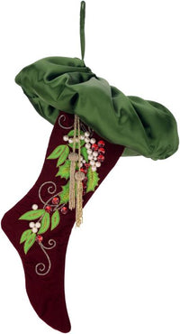 Mistletoe and Holly Stocking  - 25 Inches
