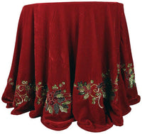 Holly Berry Table Cloth - 90 Inches Diameter