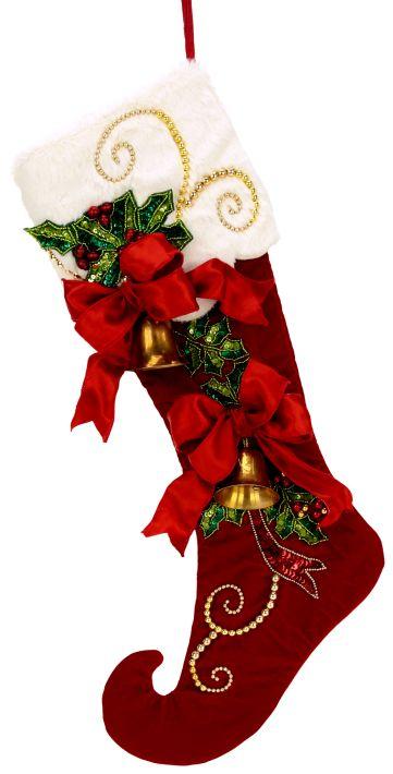 Holiday Bells Stocking - 21 x 7 Inches